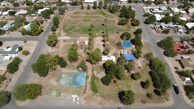 Park renovation, aerial