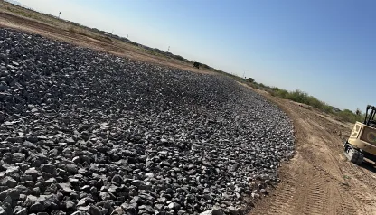 Standard riprap placed without grout