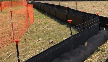Silt fence and sediment controls