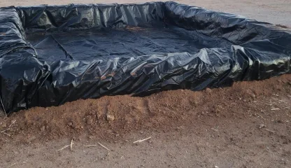 Lined stormwater basin