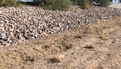 Grouted riprap installation